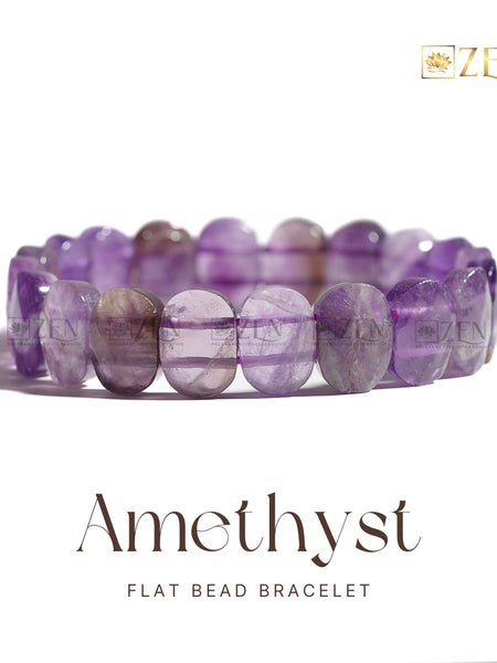 Amethyst - Flat Bead Bracelet
