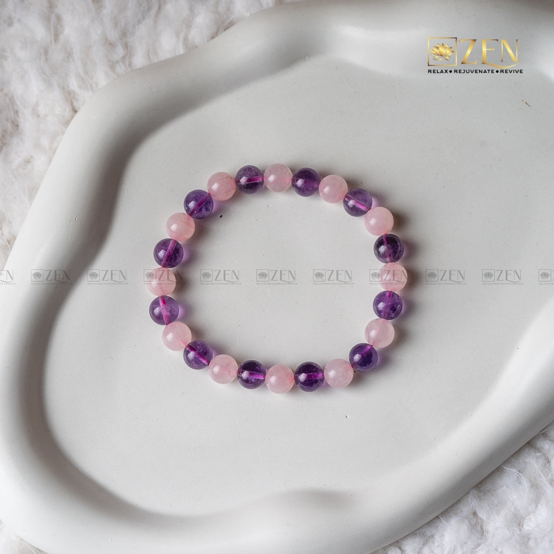 Amethyst & Rose Quartz Bracelet | The Zen Crystals