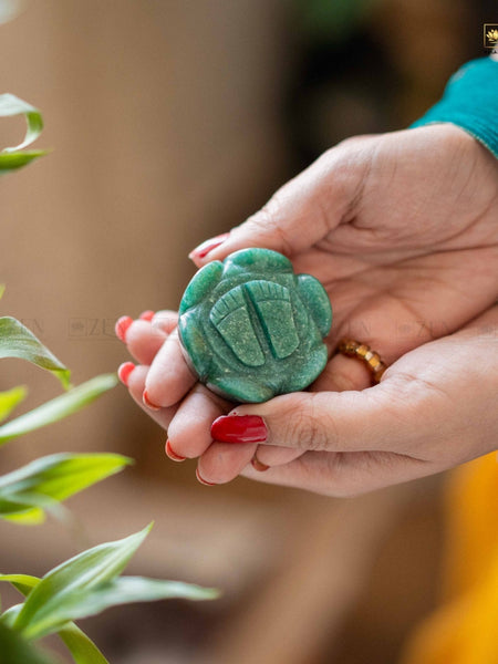Authentic Jade Laxmi Charan Paduka for Wealth, Peace, and Spiritual Growth by The Zen Crystals