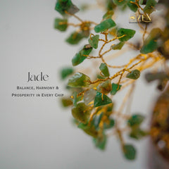 jade stone chip close up on the money magnet tree by the zen crystals