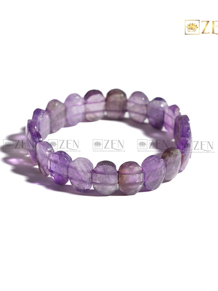 Amethyst - Flat Bead Bracelet