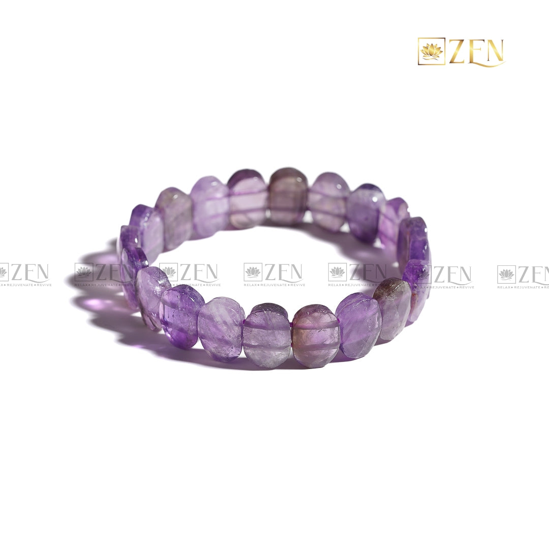 Amethyst - Flat Bead Bracelet