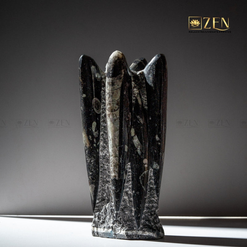 Orthoceras Fossil Cluster on a gray background with 'ZEN' branding.