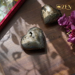 Pyrite Cluster Heart Showpiece