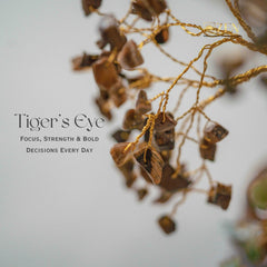 Tiger's Eye stone chip close up on the money magnet tree by the zen crystals