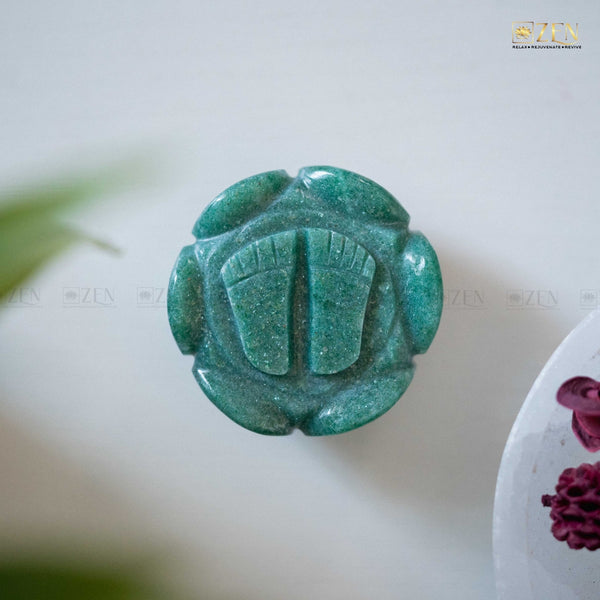 Green Jade Laxmi Kamal Symbol Representing Divine Blessings, Harmony, and Prosperity

