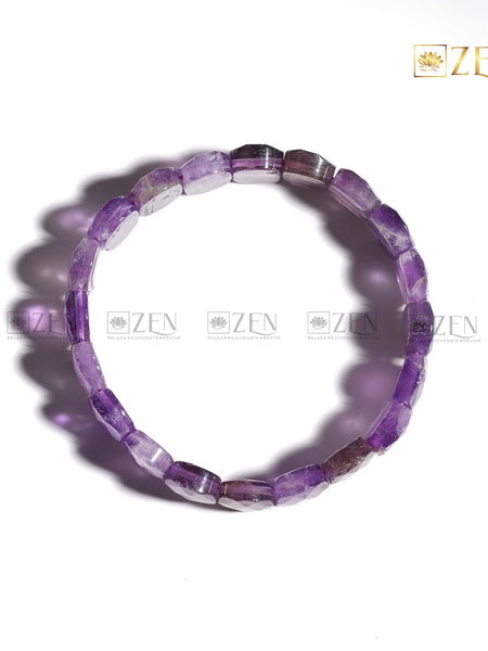 Amethyst - Flat Bead Bracelet