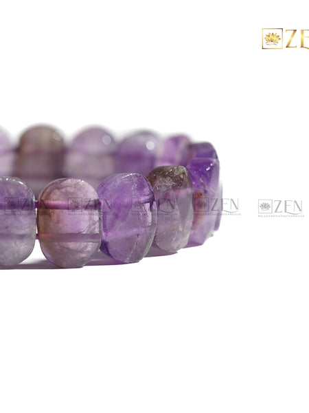 Amethyst - Flat Bead Bracelet