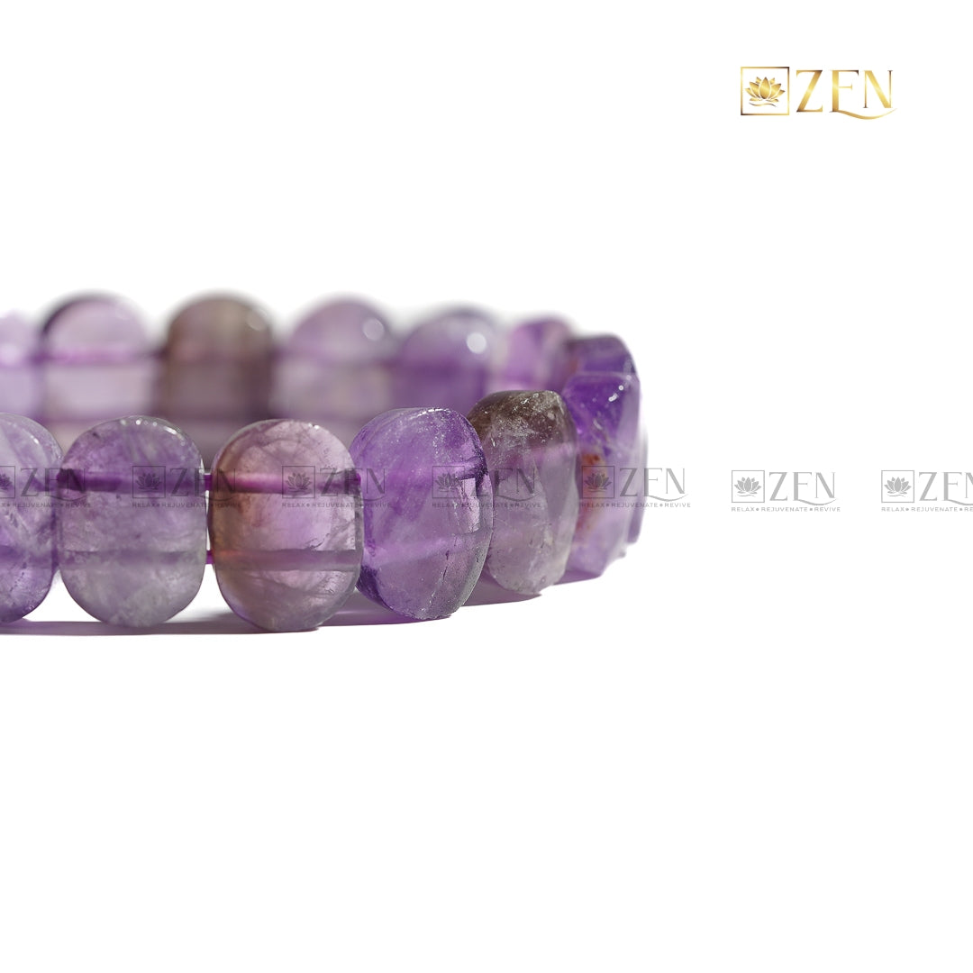 Amethyst - Flat Bead Bracelet