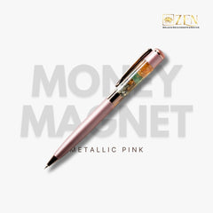 money magnet metallic pink pen