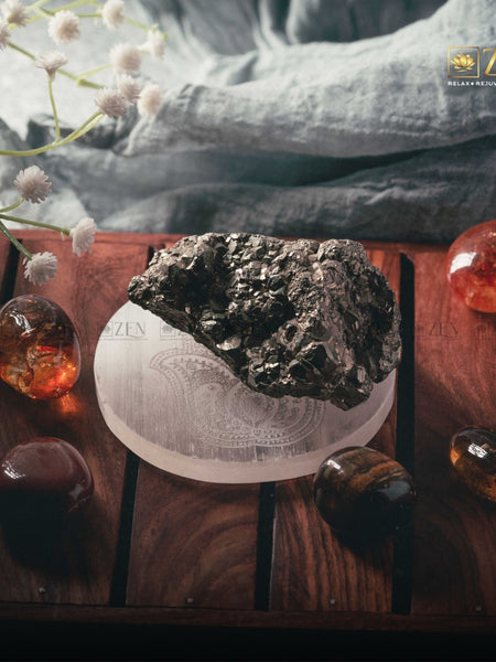 3 inch round selenite plate | the zen crystals