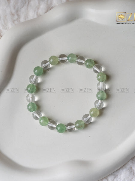 Aventurine & Clear Quartz Combination Bracelet | The Zen Crystals