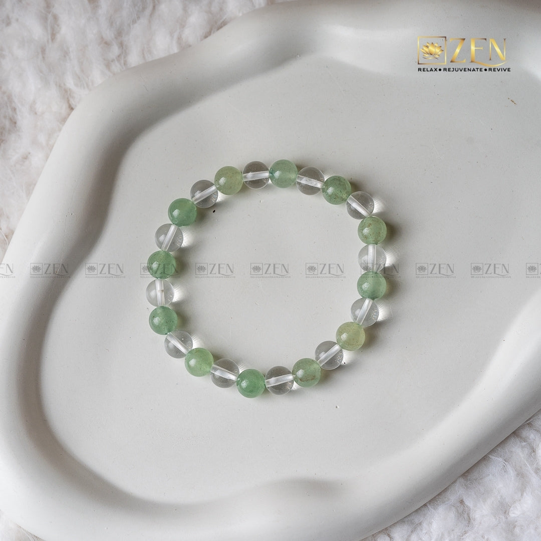 Aventurine & Clear Quartz Combination Bracelet | The Zen Crystals