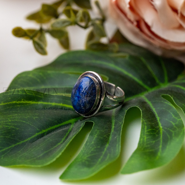 the zen crystals lapis lazuli ring for men and women