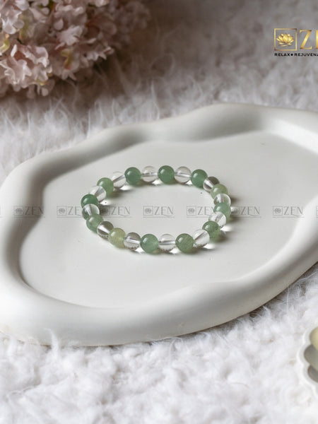 Green Aventurine & Clear Quartz Bracelet | The Zen Crystals