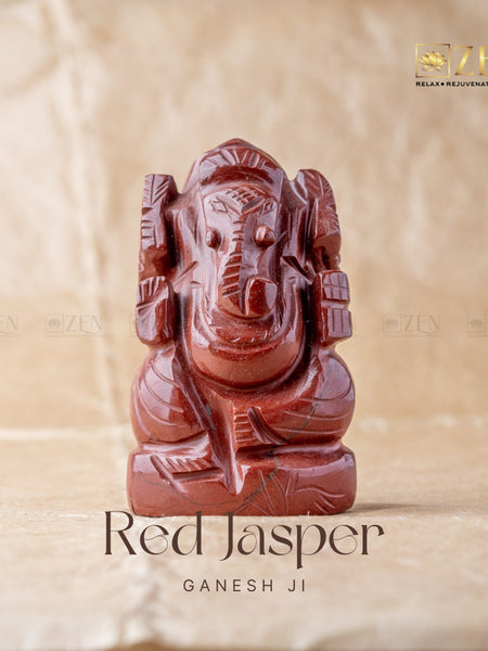 Red Jasper Ganesh Ji Idol | the zen crystals