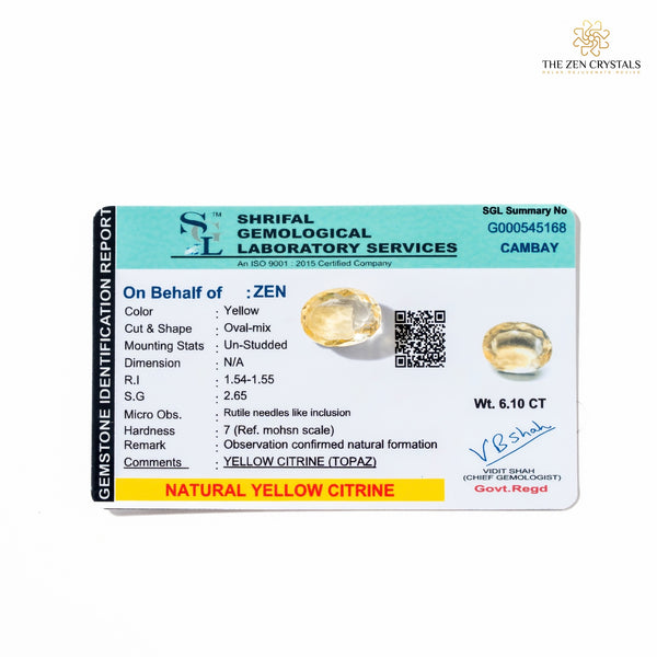 certified citrine crystal