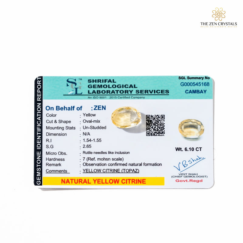 certified citrine crystal