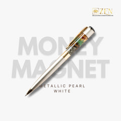 money magnet metallic peal white pen