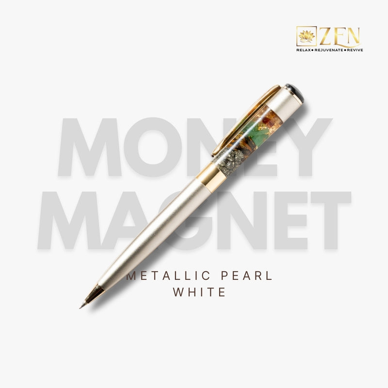 money magnet metallic peal white pen
