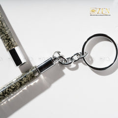 Stylish and modern pyrite crystal keychain for daily positive energy

