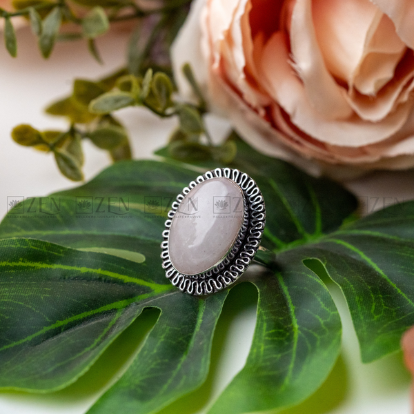 the zen crystals rose quartz ring for men and women