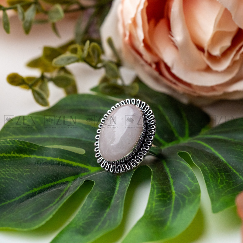 the zen crystals rose quartz ring for men and women