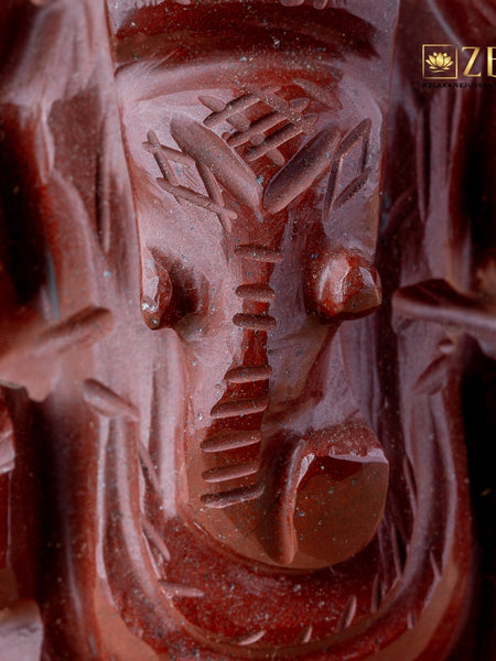 Red Jasper Ganesh Ji Idol | the zen crystals