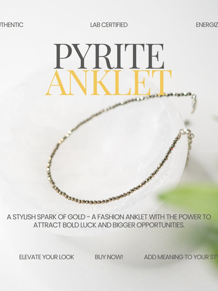 pyrite anklet | the zen crystals