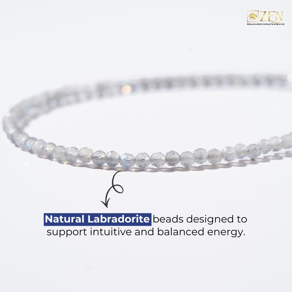labradorite anklet faceted beads | The Zen Crystals