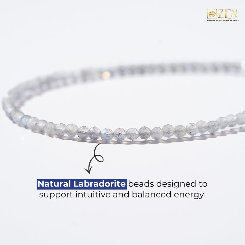 labradorite anklet faceted beads | The Zen Crystals