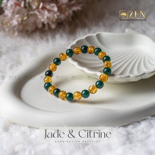 Jade & Citrine Combination Bracelet | The Zen Crystals