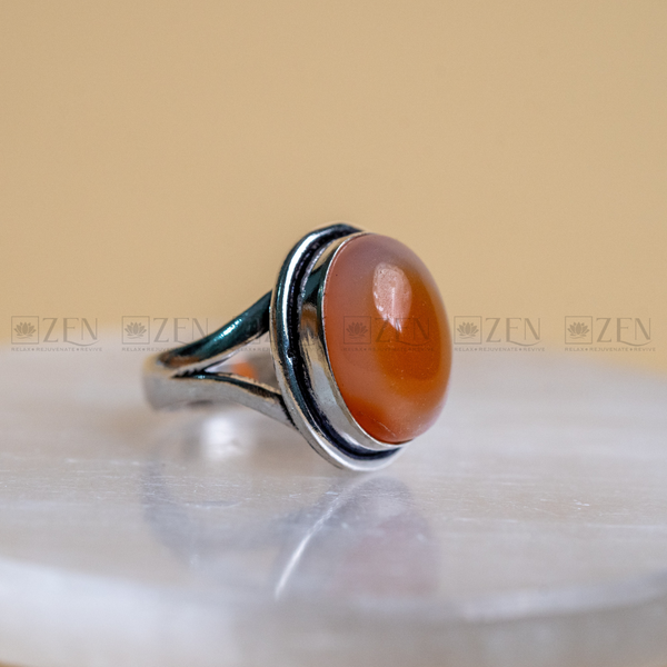 The Zen Crystals Red Carnelian Ring For Men & Women
