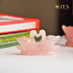 Rose Quartz Duck Pair | The Zen Crystals