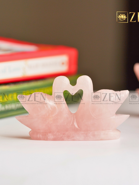 Rose Quartz Duck Pair | The Zen Crystals