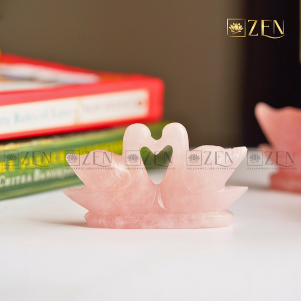 Rose Quartz Duck Pair | The Zen Crystals