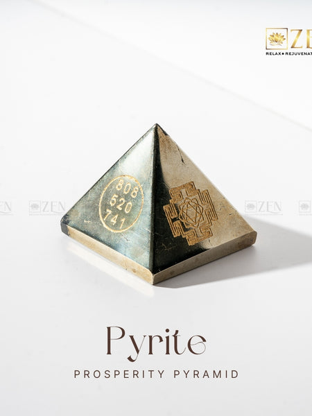 Pyrite Wealth Pyramid featuring Angel Number 808 520 741 engraving for financial prosperity