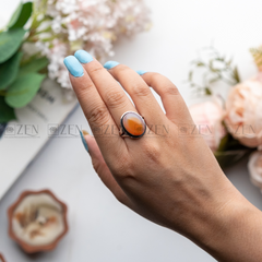 The Zen Crystals Red Carnelian Ring For Men & Women