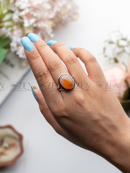 The Zen Crystals Red Carnelian Ring For Men & Women