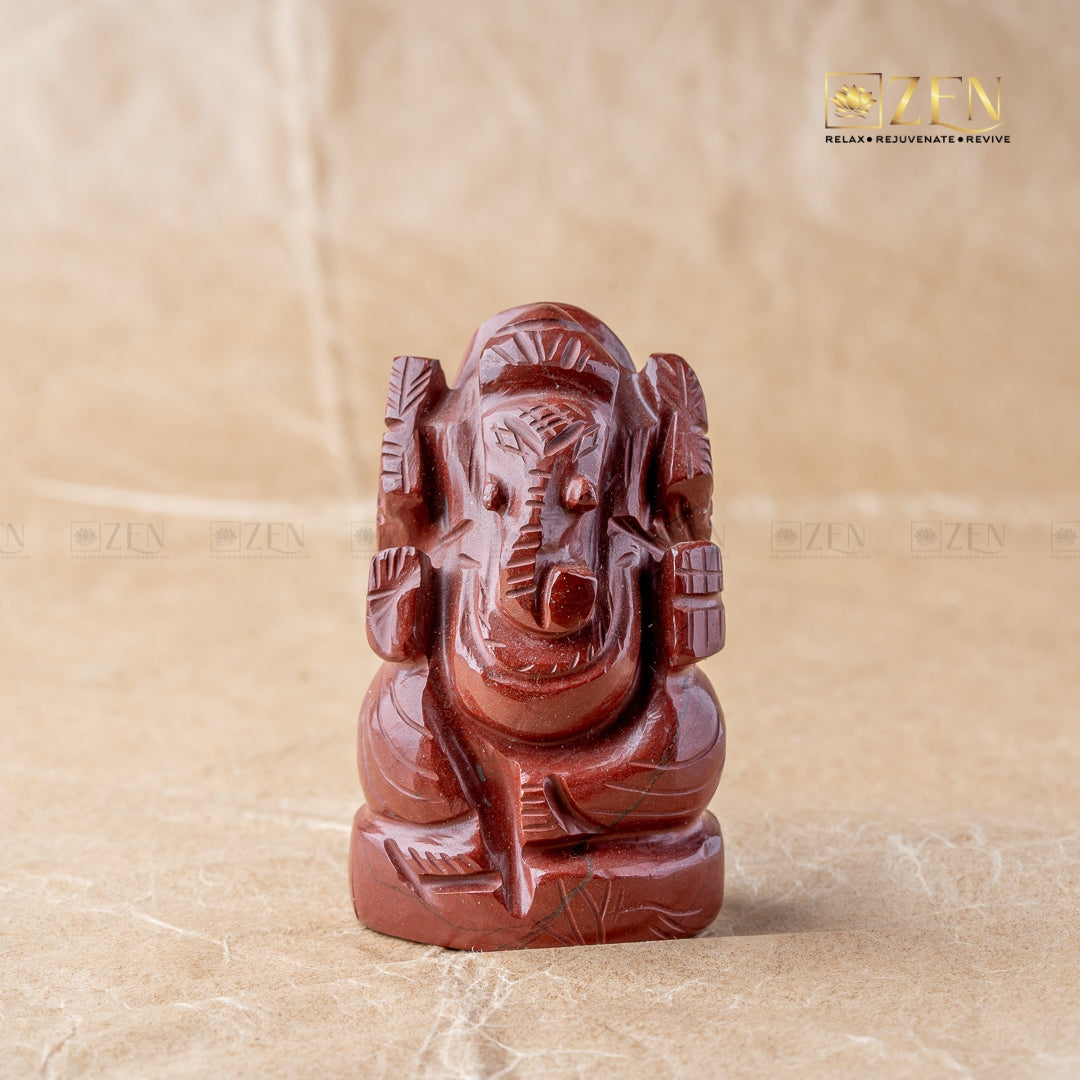 Red Jasper Ganesh Ji Idol | the zen crystals