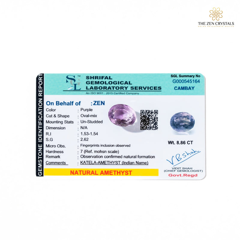 certified amethyst stone