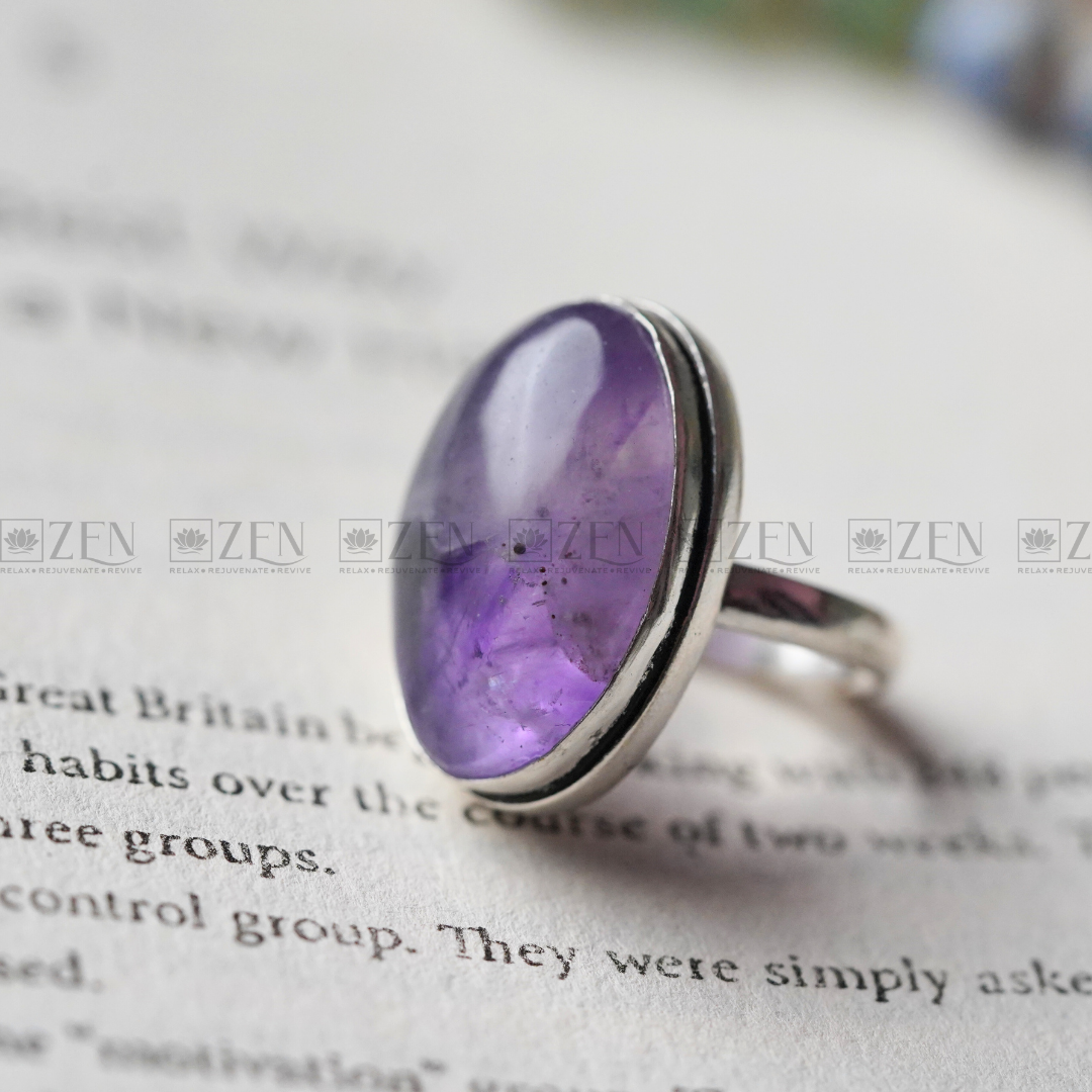 Outlet Vintage Amethyst Ring 925 Sterling Silver