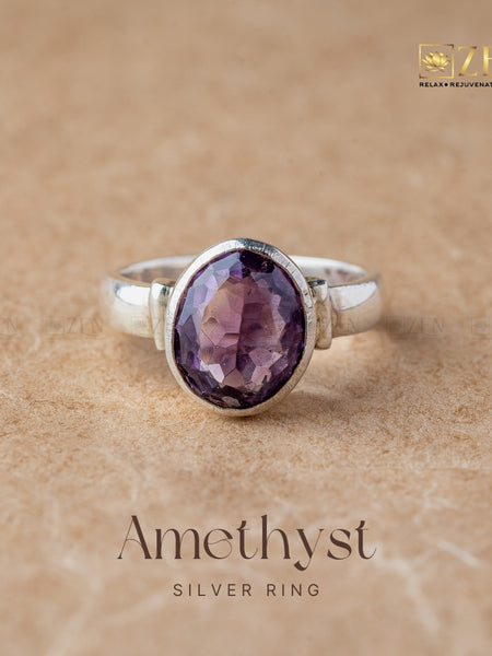 amethyst silver ring | the zen crystals