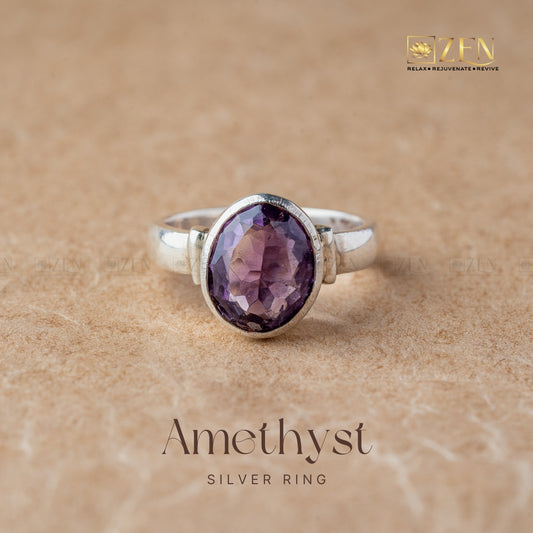 amethyst silver ring | the zen crystals