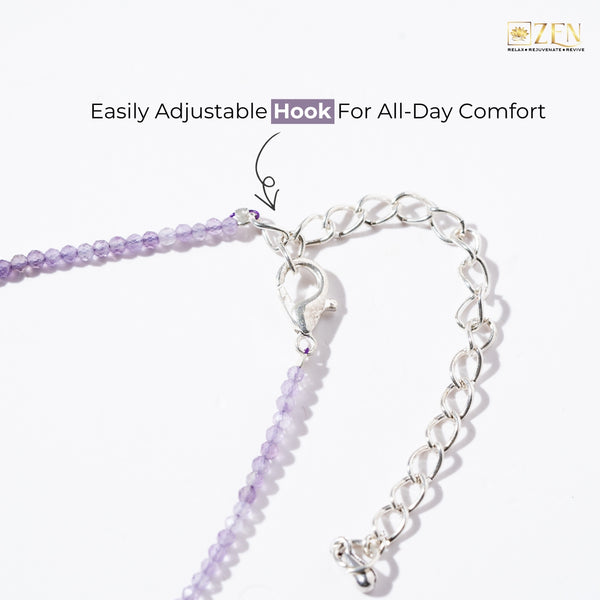 amethyst anklet with adjustable hook