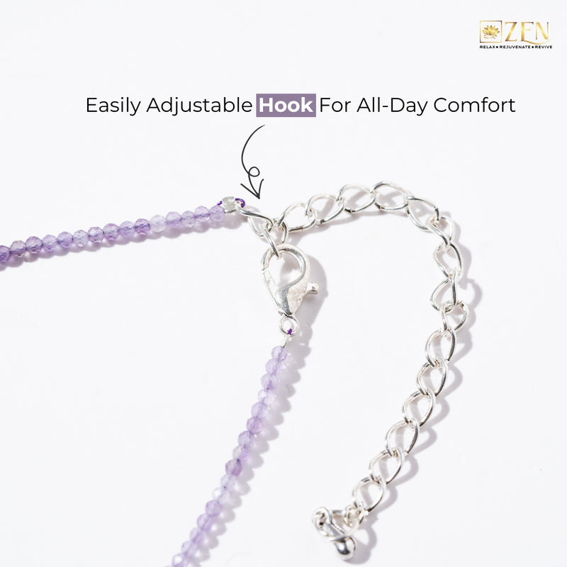 amethyst anklet with adjustable hook