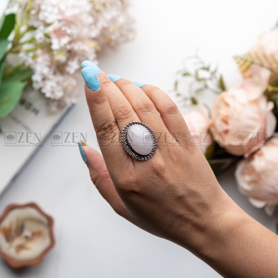 the zen crystals rose quartz ring for men and women