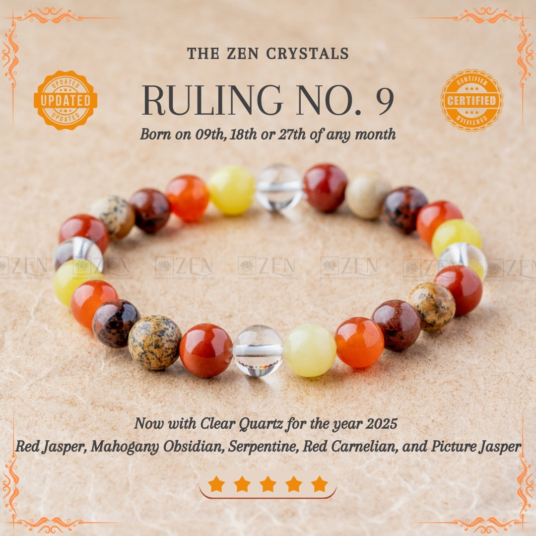 Ruling Number 9 Bracelet | the zen crystals