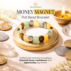 money magnet bracelet with flat beads by the zen crystals