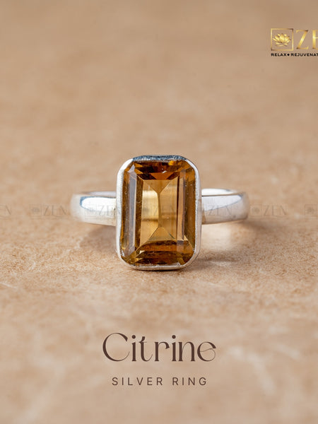 citrine silver ring | the zen crystals